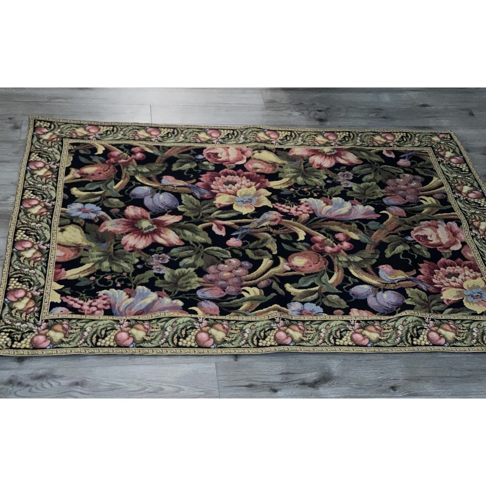 Vintage‎ Eve's Floral Paradise A Belgium- Woven Jacquard tapestry Horizontal - Picture 3 of 13
